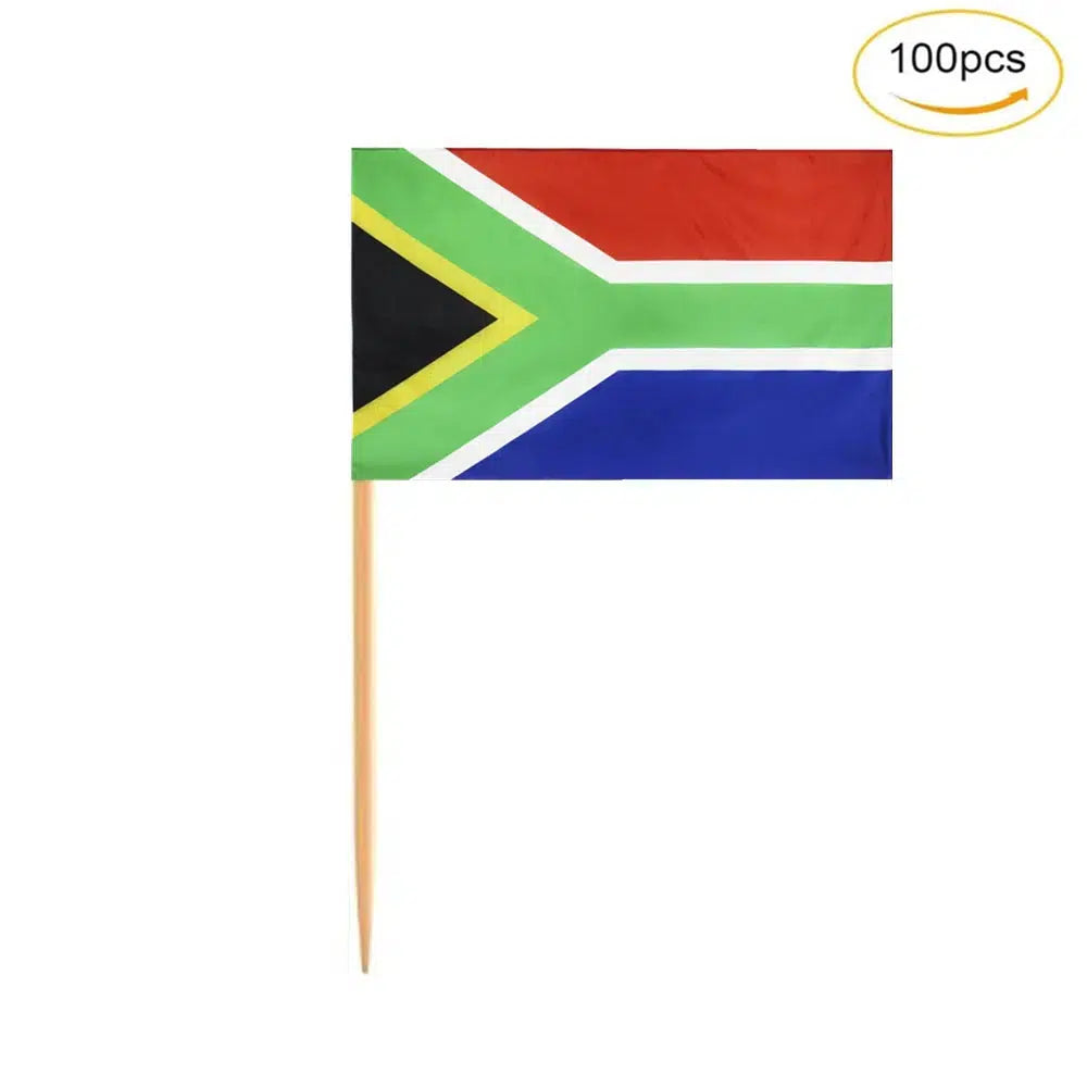 South Africa Flag Toothpicks Cupcake Toppers 100pcs Flag Nation 5621