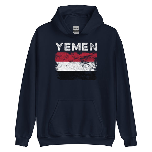 Yemen Flag Distressed - Yemeni Flag Hoodie