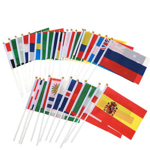 2022 Qatar Soccer World Cup - Handheld Flags on Stick - 32 Countries