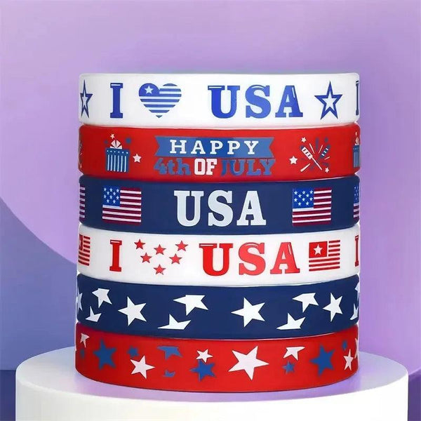 4th of July Flag Bracelets - Independence Day Wristbands