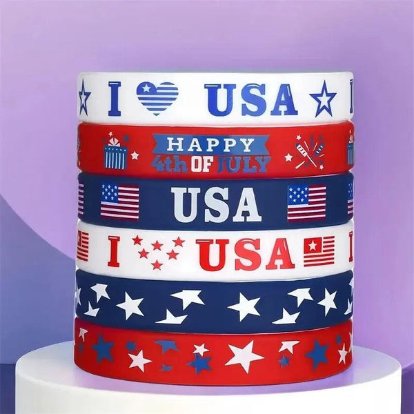 4th of July Flag Bracelets - Independence Day Wristbands