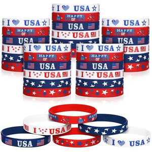 4th of July Flag Bracelets - Independence Day Wristbands