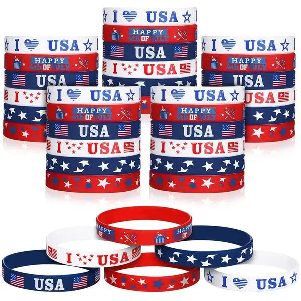 4th of July Flag Bracelets - Independence Day Wristbands