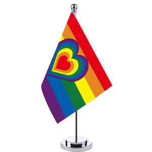 6 Color Pride Desk Flag - Small LGBTQIA2S+ Table Flag