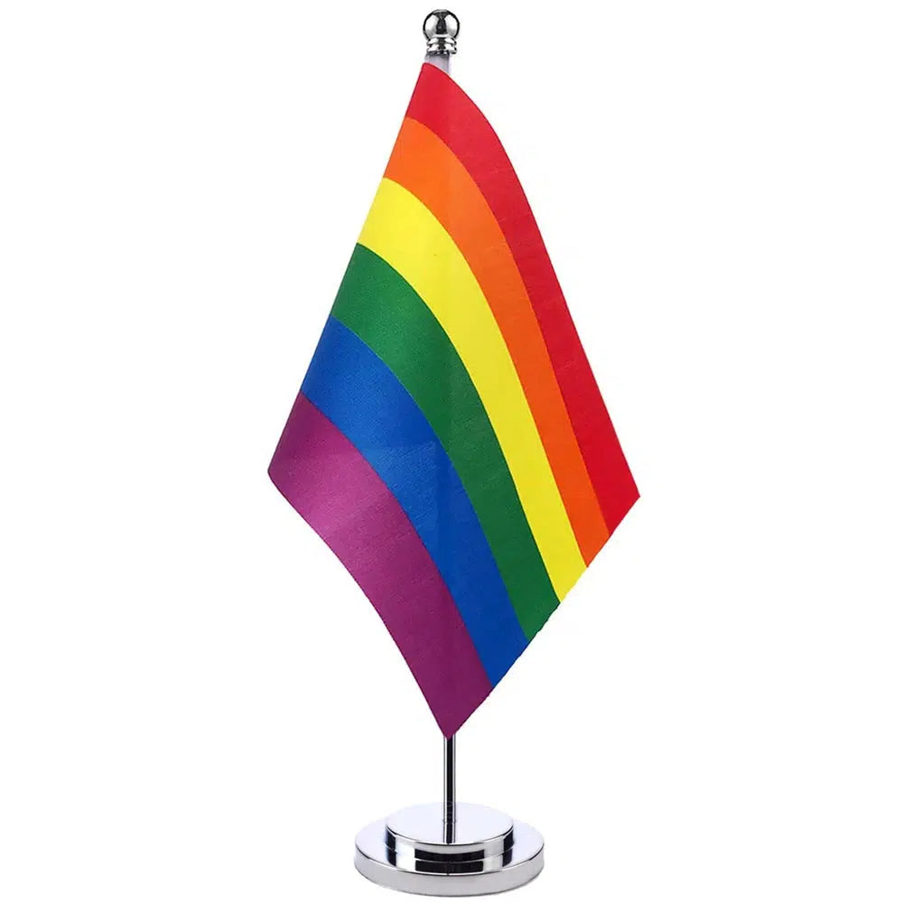 6 Color Pride Desk Flag - Small LGBTQIA2S+ Table Flag