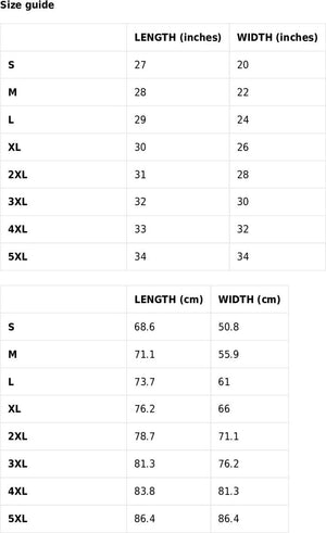 Western Sahara Flag Hoodie-Size guide