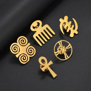 Adinkra Lapel Pin Collection - Enamel Pin