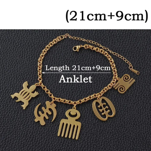 Adinkra Pendant Necklace, Bracelet or Anklet