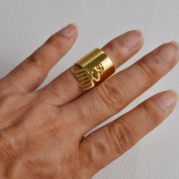 Adinkra Ring Collection - African Gye Nyame Symbol Pendant