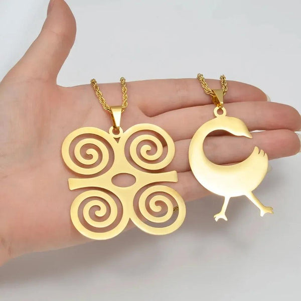 Adinkra Symbol Pendant Necklace