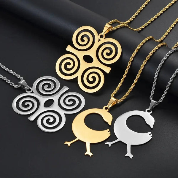 Adinkra Symbol Pendant Necklace
