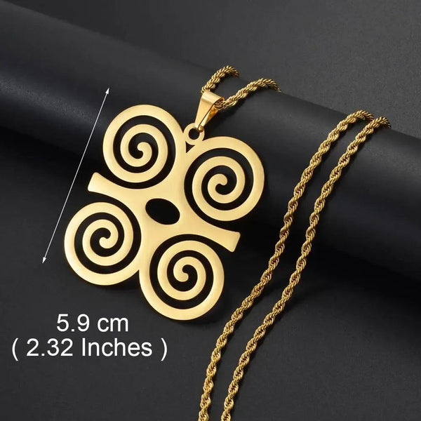 Adinkra Symbol Pendant Necklace