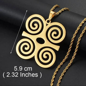 Adinkra Symbol Pendant Necklace
