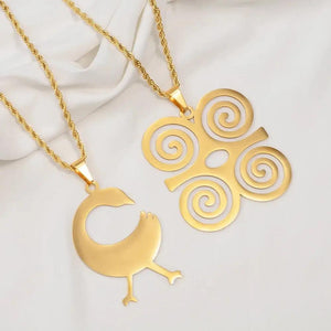 Adinkra Symbol Pendant Necklace