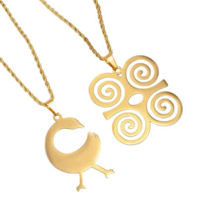 Adinkra Symbol Pendant Necklace