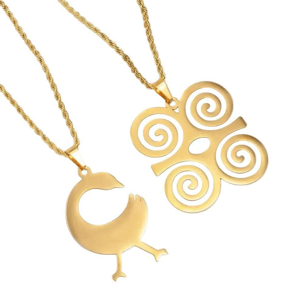 Adinkra Symbol Pendant Necklace