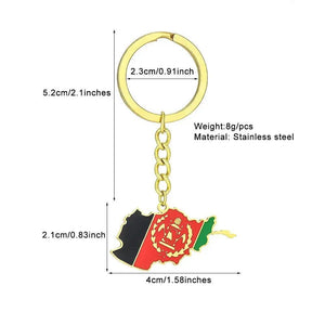 Afghanistan Flag Map Keychain