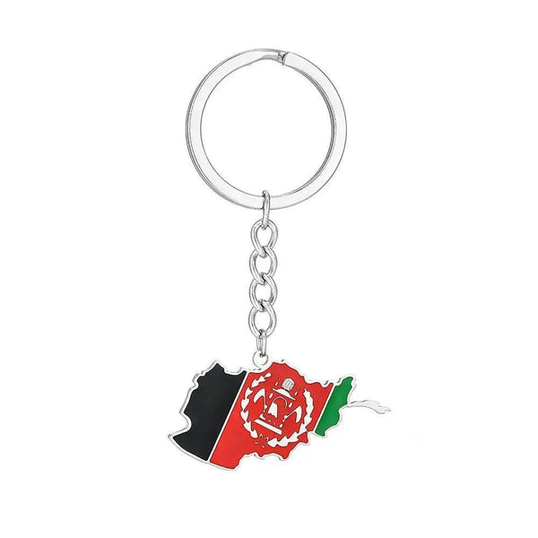 Afghanistan Flag Map Keychain