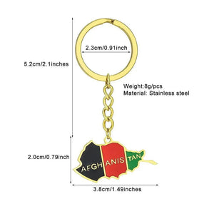 Afghanistan Flag Map Keychain