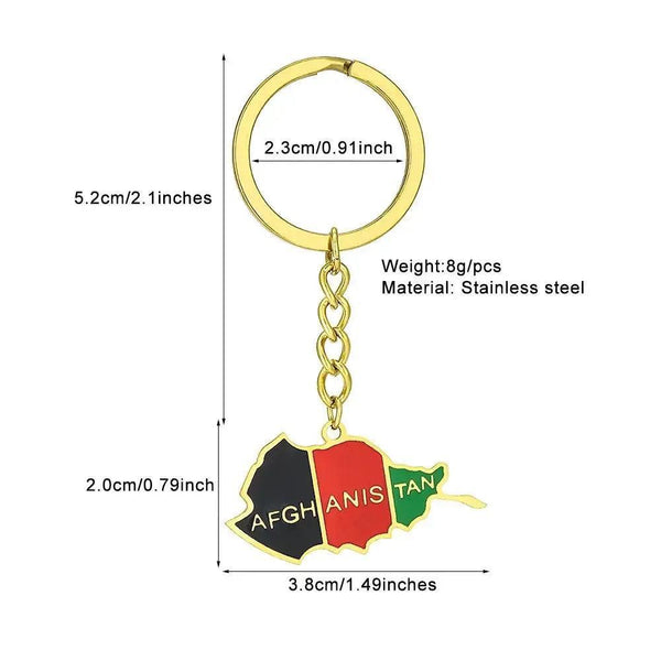 Afghanistan Flag Map Keychain