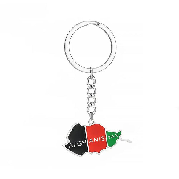 Afghanistan Flag Map Keychain