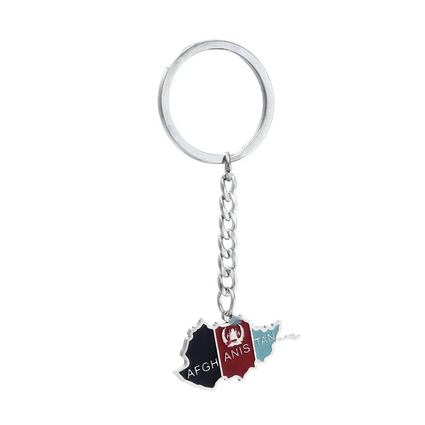 Afghanistan Flag Map Keychain Collection