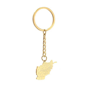 Afghanistan Flag Map Keychain Collection