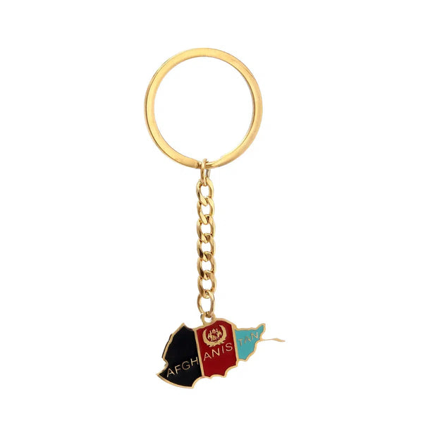 Afghanistan Flag Map Keychain Collection