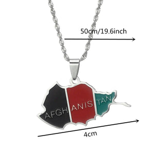 Afghanistan Flag Map Necklace