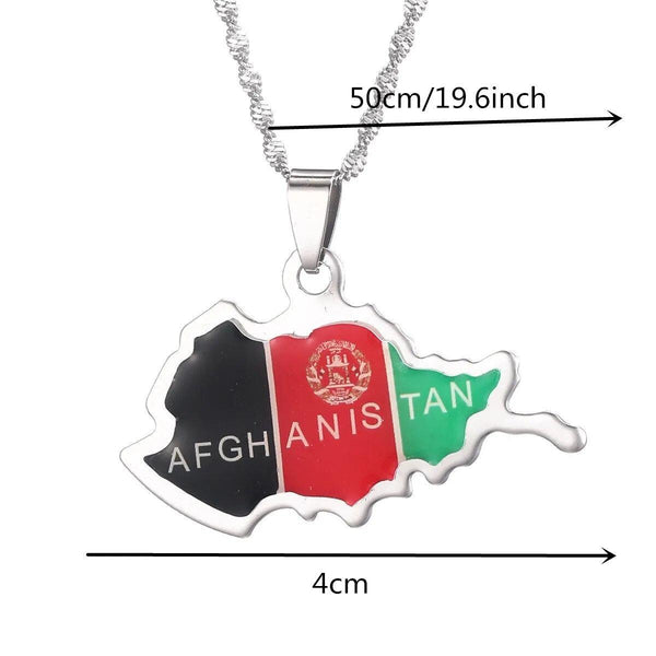 Afghanistan Flag Map Necklace