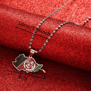 Afghanistan Flag Map Necklace