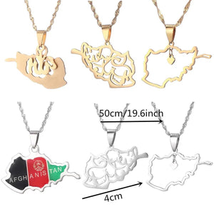 Afghanistan Flag Map Necklace Collection