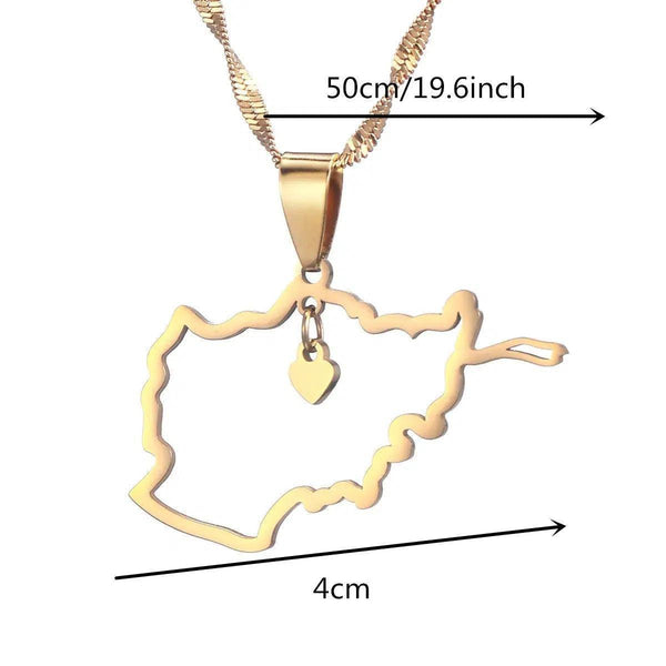 Afghanistan Flag Map Necklace Collection