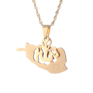 Afghanistan Flag Map Necklace Collection