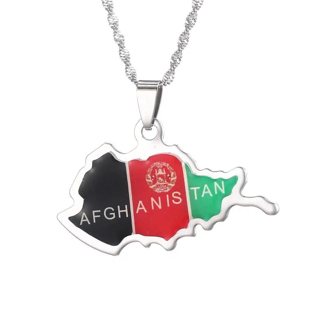 Afghanistan Flag Map Necklace Collection