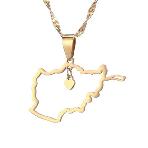 Afghanistan Flag Map Necklace Collection