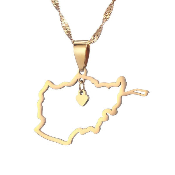 Afghanistan Flag Map Necklace Collection
