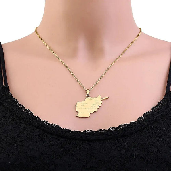 Afghanistan Map Necklace