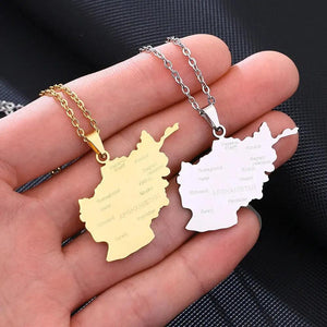 Afghanistan Map Necklace