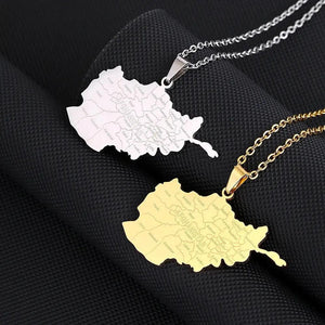 Afghanistan Map Necklace