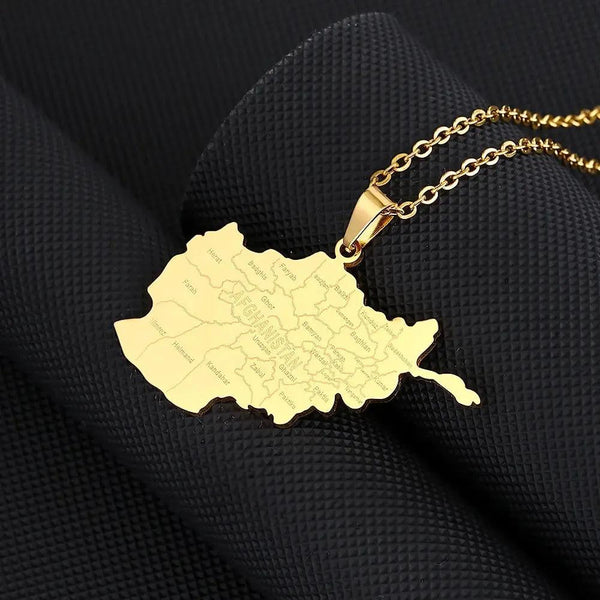 Afghanistan Map Necklace