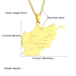 Afghanistan Map Necklace