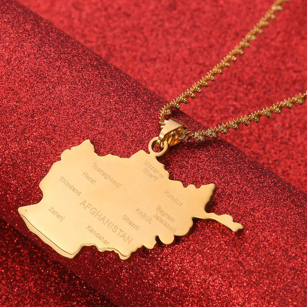 Afghanistan Map Necklace