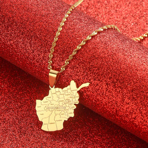 Afghanistan Map Necklace