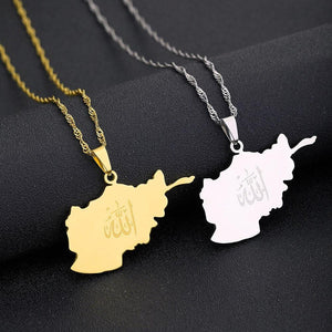 Afghanistan Map Necklace