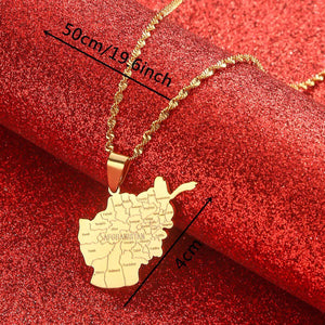 Afghanistan Map Necklace