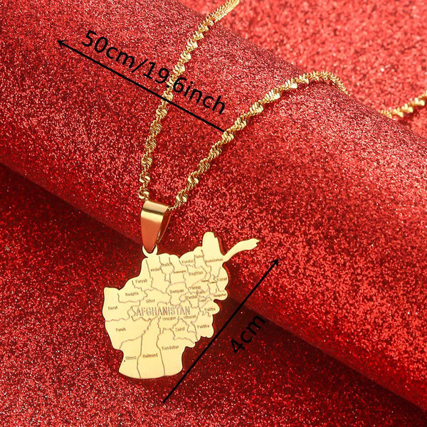 Afghanistan Map Necklace