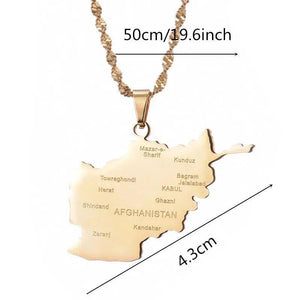 Afghanistan Map Necklace