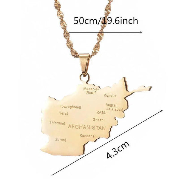 Afghanistan Map Necklace