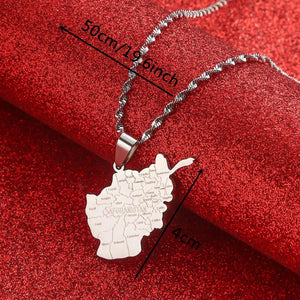 Afghanistan Map Necklace